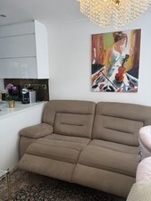 Grey Fabric 4 Seater Sofa and