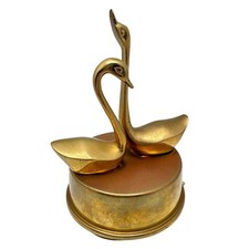 Brass Swan Revolving Music Box