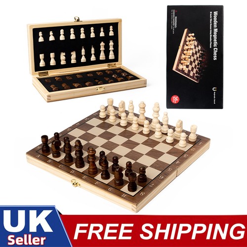 Large chess wooden set folding - wooden,