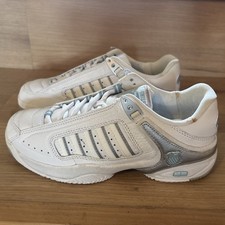 K-Swiss Defier Women’s Low Tennis Shoes - UK 4 in Box ex display Wht/Blu/Silver 