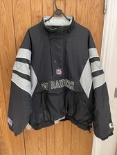 Vintage Oakland Raiders NFL 1/4 Zip Pullover Pro Line Starter Jacket