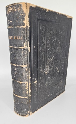 Antique 1852 holy bible kjv - holy,