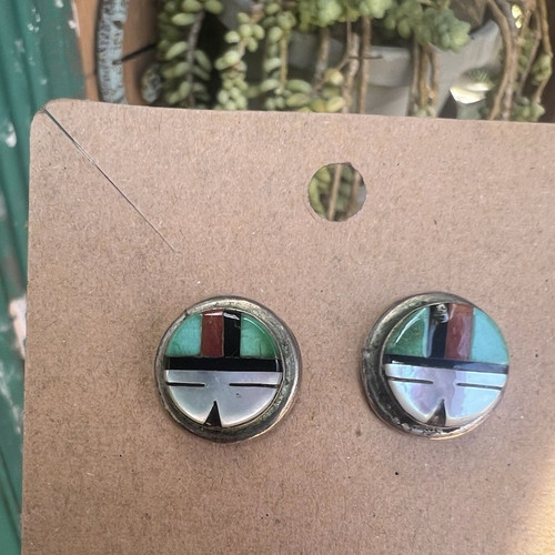 Zuni inlay stud earrings - zuni,