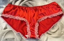 Woman’s CD TV sexy Red knickers Silky Feel Frilly Panties Briefs  Size XL 18/20