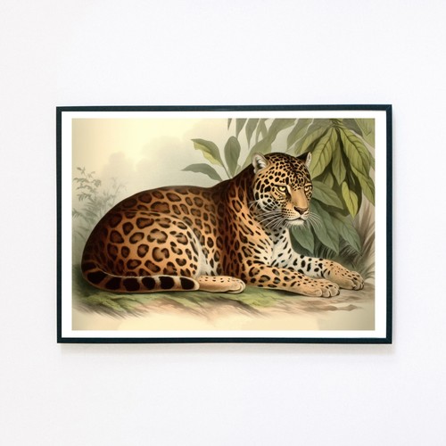 Vintage jaguar cat landscape - vintage,