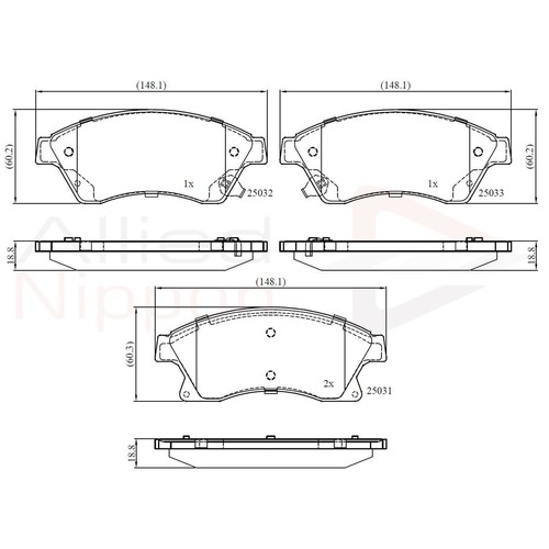 Brake pads set for opel - set, astra