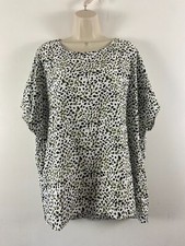 Primark uk size 18 green white mix poncho style polyester top