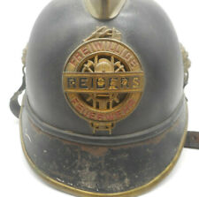 Antique GERMAN REIBERS FREIWILLIGE FEUERWEHR Fireman Fire Helmet w LIONS 