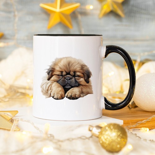 Fluffy sleeping pekingese - sleeping,