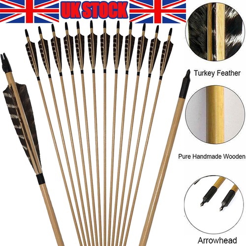 12x wooden arrows with - 12x,