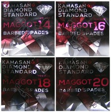 Kamasan Diamond Standard Spade End Fishing Hooks - Barbed Maggot