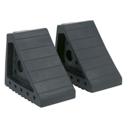 Sealey rubber wheel chocks - rubber,