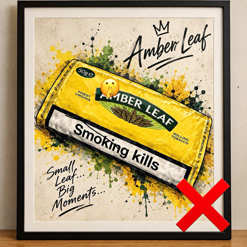 Amber leaf framed - amber,