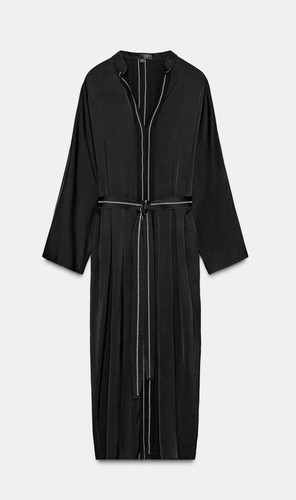 Zara black midi dress - black,