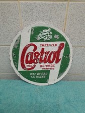 Vintage Cast Alluminium Castrol Motor Oil Wakefield  Motorcycle Sign-23 CM wide 