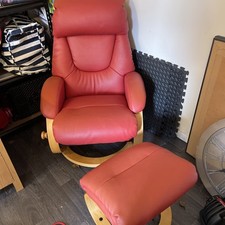 Red Faux Leather Recliner