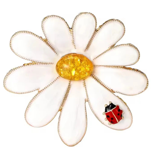 Vintage enamel daisy flower - vintage,