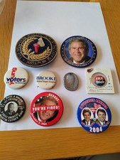 8 Vintage American Political Pin Badges and one other