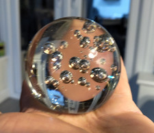 Big Bubbly Glass Ball Paperweight Controlled Bubbles Great Condition