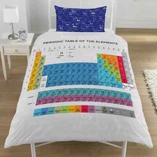 Periodic Table of Elements Twin Duvet and Pillowcase Set Reversible NIP