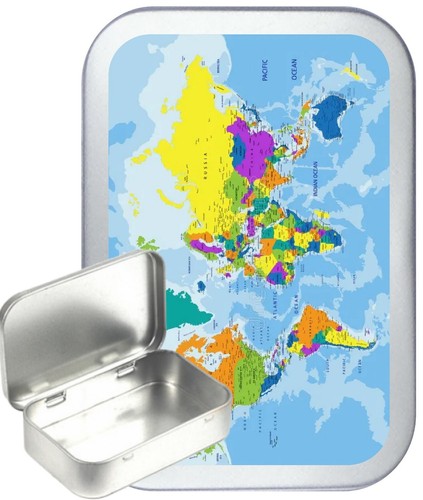World map 50ml silver - 50ml,