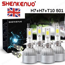 For VW Golf MK5 6000K High/Low Beam Upgrade c6 LED Headlight Sidelight Bulbs Kit