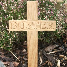 12" Tall Oak Wooden Engraved