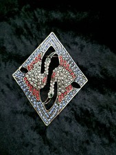 Large Crane Bird Brooch Vintage Inspired Jewellery Statement Piece Broach Gift 