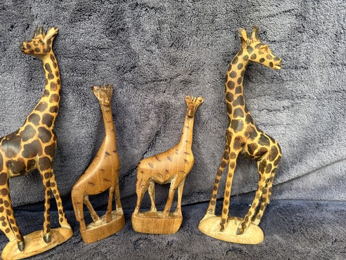 Lot wooden treen giraffe - of, 4