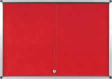 Office Indoor Lockable Tamperproof Notice Board Red Felt Backing G|ass Display