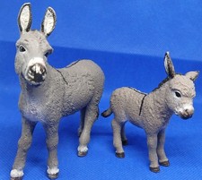 Schleich Female Donkey And Calf Retired Farmyard Animal Figure Bundle
