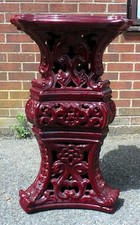 Victorian antique flambé glaze stoneware garden statue plinth stand pedestal