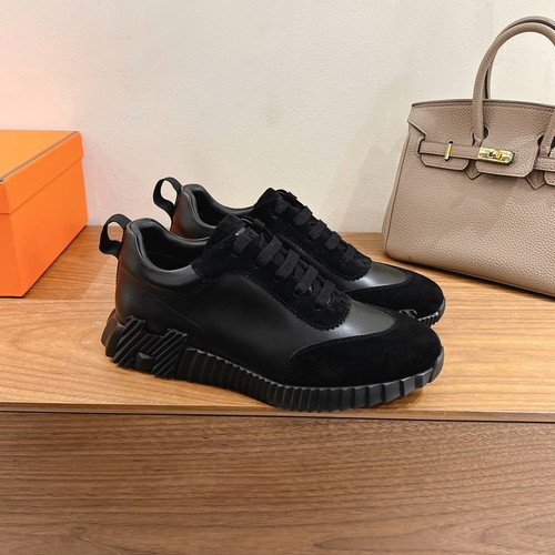 Hermès black leather - black,