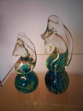 2 Vintage Mdina Glass Sea