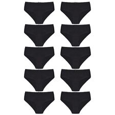 GIRLS 10 PACK BRIEFS KNICKERS UNDERWEAR 100% COTTON Sizes 2 - 15 years