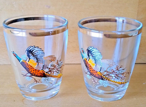 Vintage shot glass gold - 2,