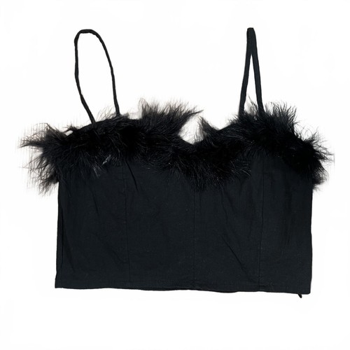 Bershka black feather - black,