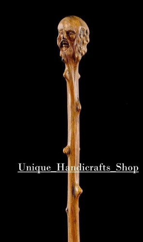 Hand carved old - , handle