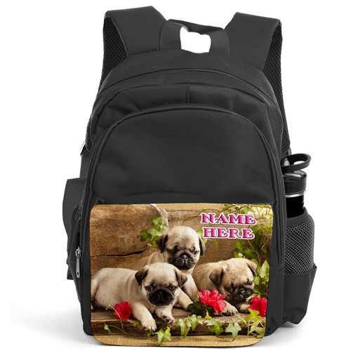 Personalised pug backpack - personalised,