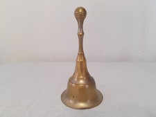 Vintage Brass Metal Bell With Metal Handle Dinner Pub School Call Desk Hand Bell