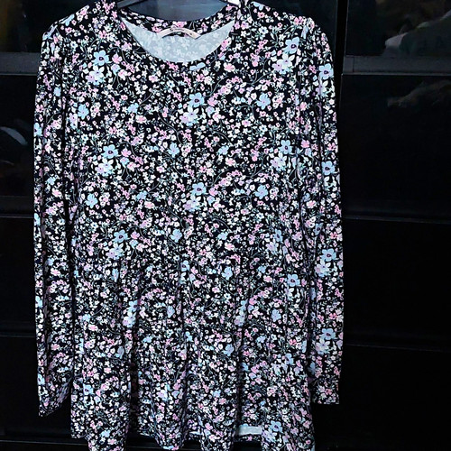 Size black floral long - size,