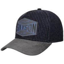 Stetson Goat Suede Peak Wool Cap - Navy