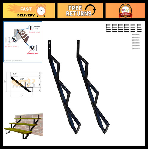 Black steel stair riser - black,