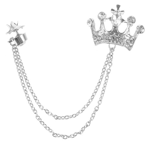 Crown chain lapel pin - pin, clothes
