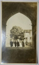 Vintage Iraq RPPC Real Photo Postcard Archway Scene A.K. Baghdad c.1920s-30s