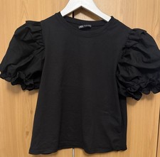 Zara Black Puff Sleeve Top