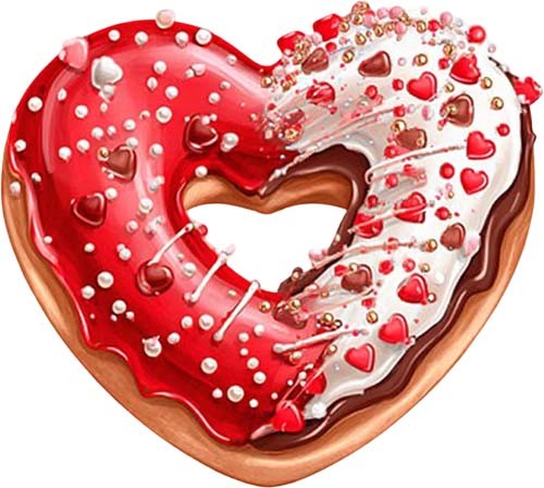 Valentine day donut wall art - valentine's,