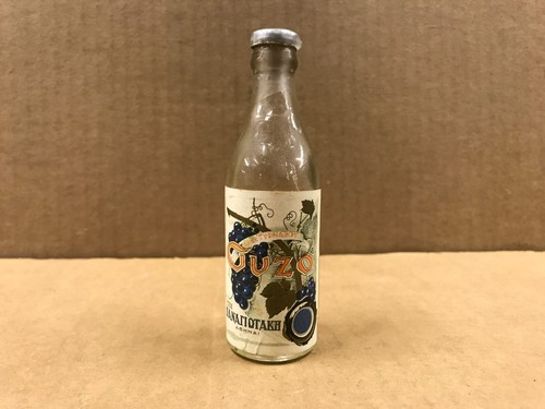 Vintage ouzo empty - vintage, bottle