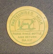 circa 1950's / 1960's Card Advertising Milk Bottle Top Cap - Pasteurised Milk