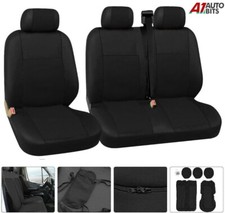 Quality Black Fabric Seat Covers Single & Double 2+1 For Peugeot Expert Boxer